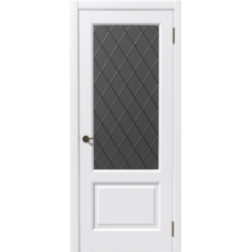 Дверь межкомнатная Дубрава Сибирь Симфония ЛИРА Ясень белый, стекло графит